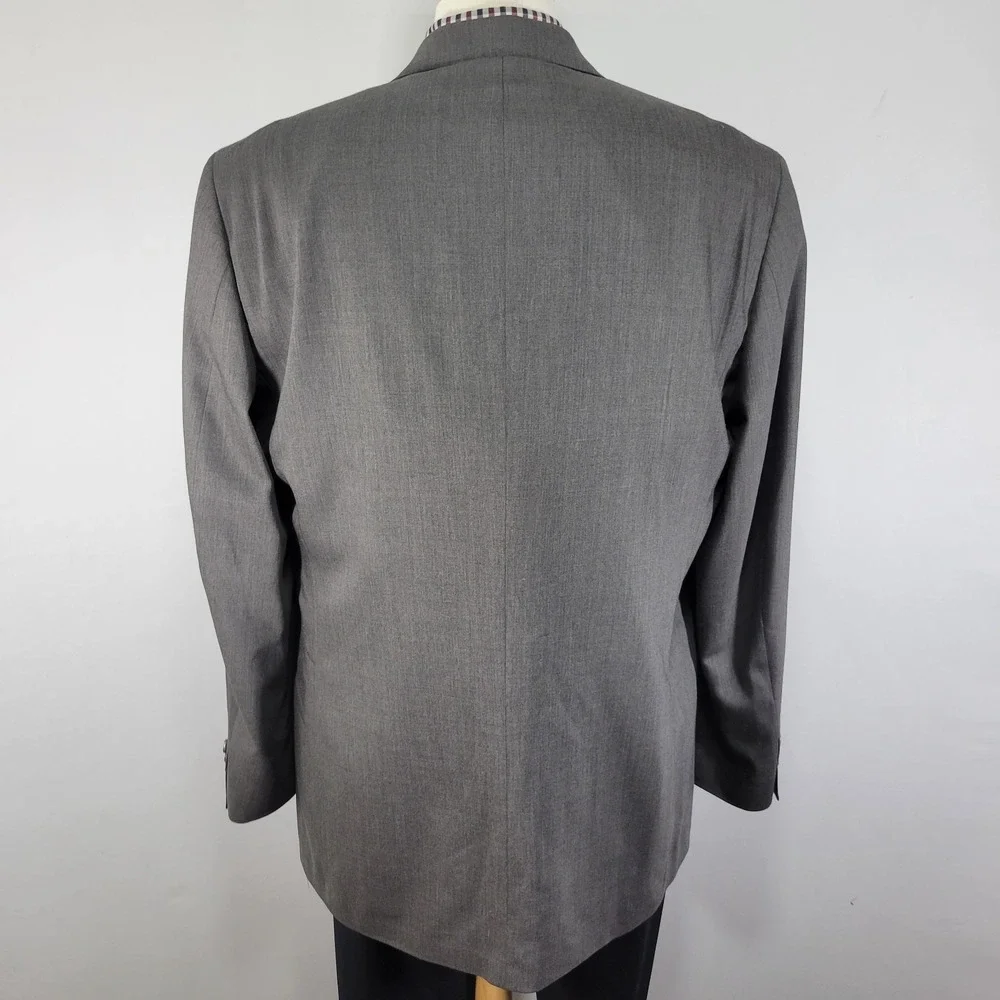 J.F Ferrar Men's Sport Coat Blazer‎ Two Button Heather Gray Wool Size 44L